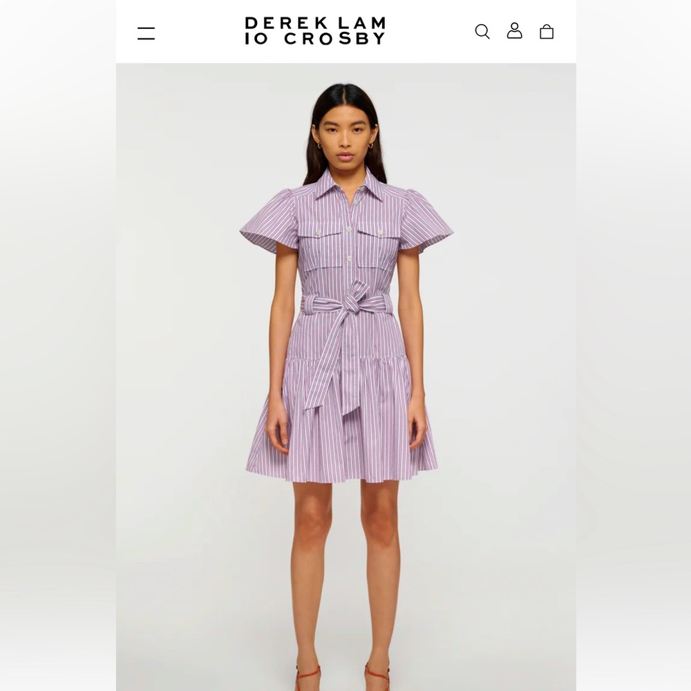 Derek Lam 10 Crosby - New with tags, Red multi PEI Utility Shirt Dress size 6